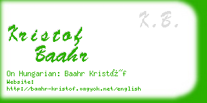 kristof baahr business card